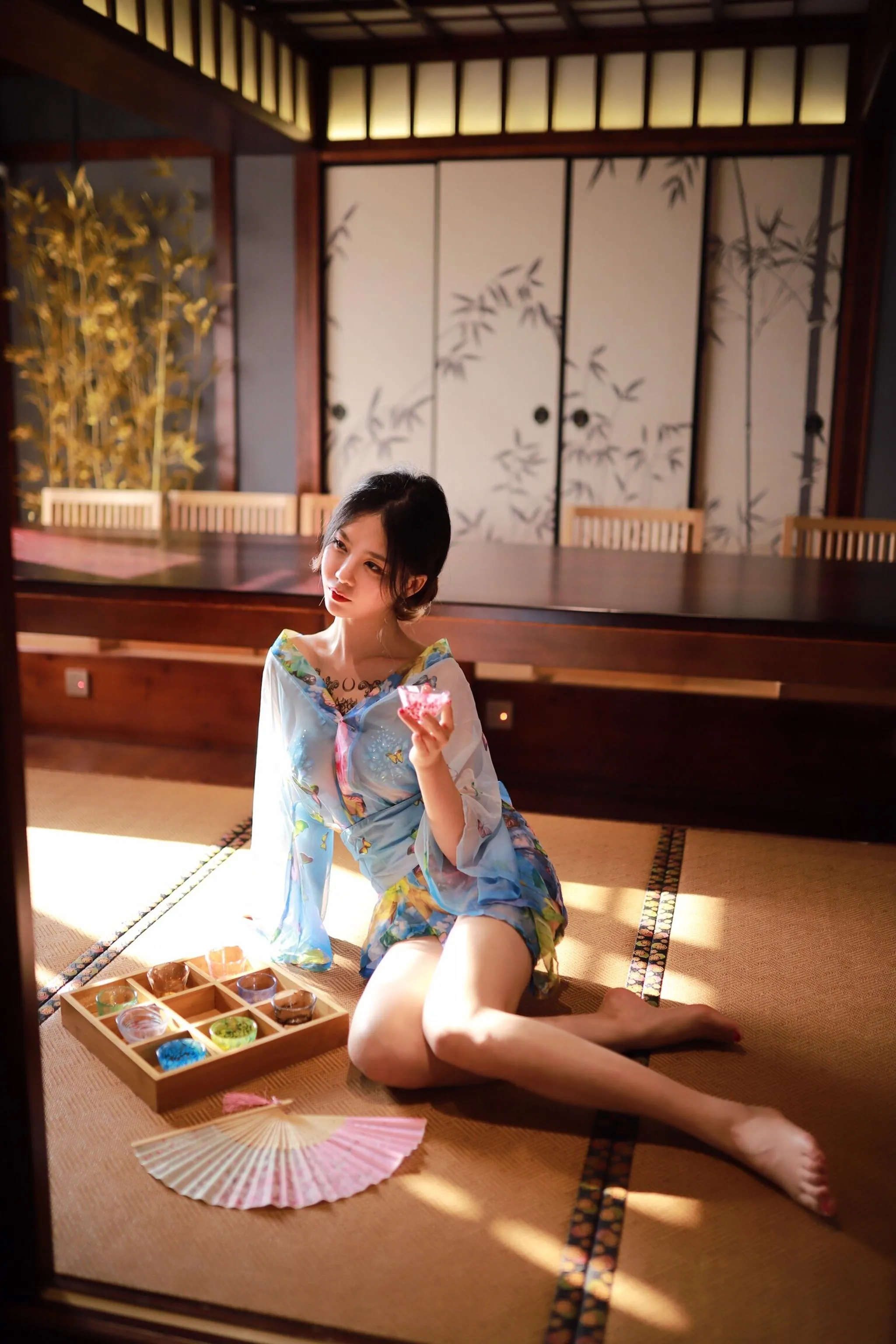 抖娘-利世 – NO.12 水蓝和服 [30P]插图6